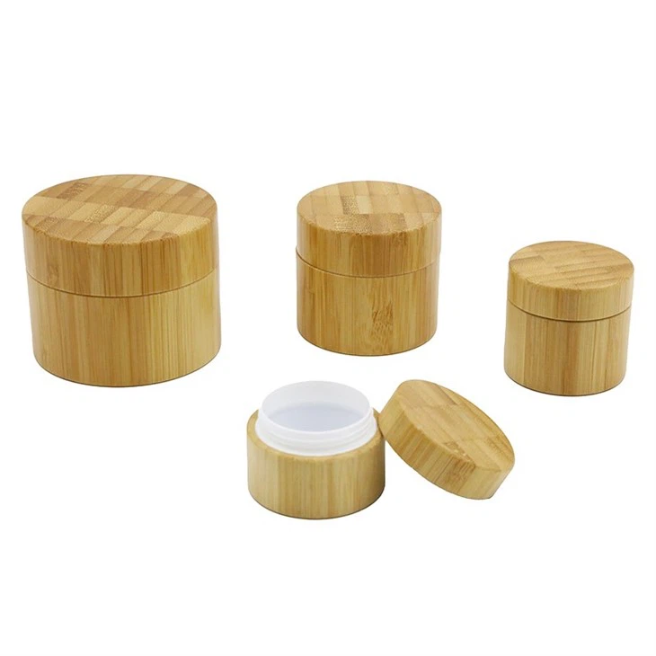 Plastic Cream Jar With Bamboo Shell