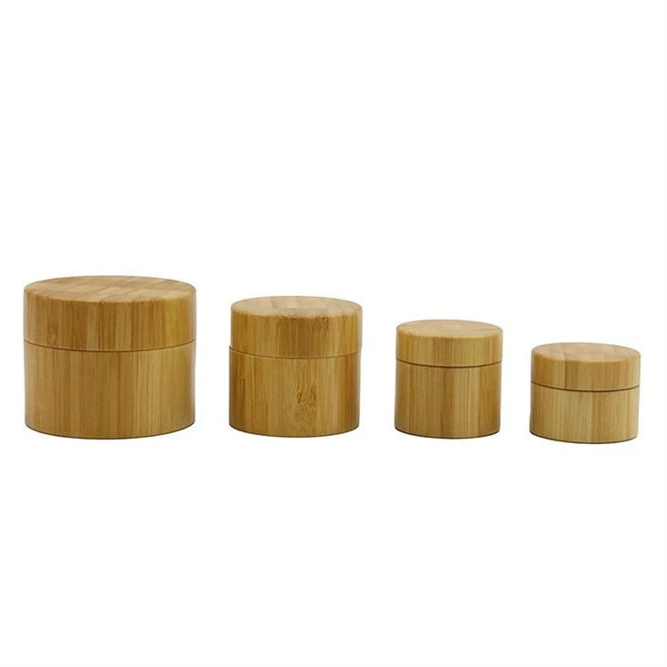 Plastic Cream Jar With Bamboo Shell